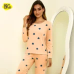Heart Print Night Suit for Girls & Women | Sleepwear & Loungewear - Image 6