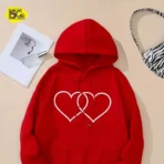 Heart Printed Hoodie for Girls | High Quality Soft Fleece Hoodie | Stylish Winter Wear - Image 5