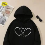 Heart Printed Hoodie for Girls | High Quality Soft Fleece Hoodie | Stylish Winter Wear - Image 4
