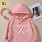 Heart Printed Hoodie for Girls | High Quality Soft Fleece Hoodie | Stylish Winter Wear - Image 3