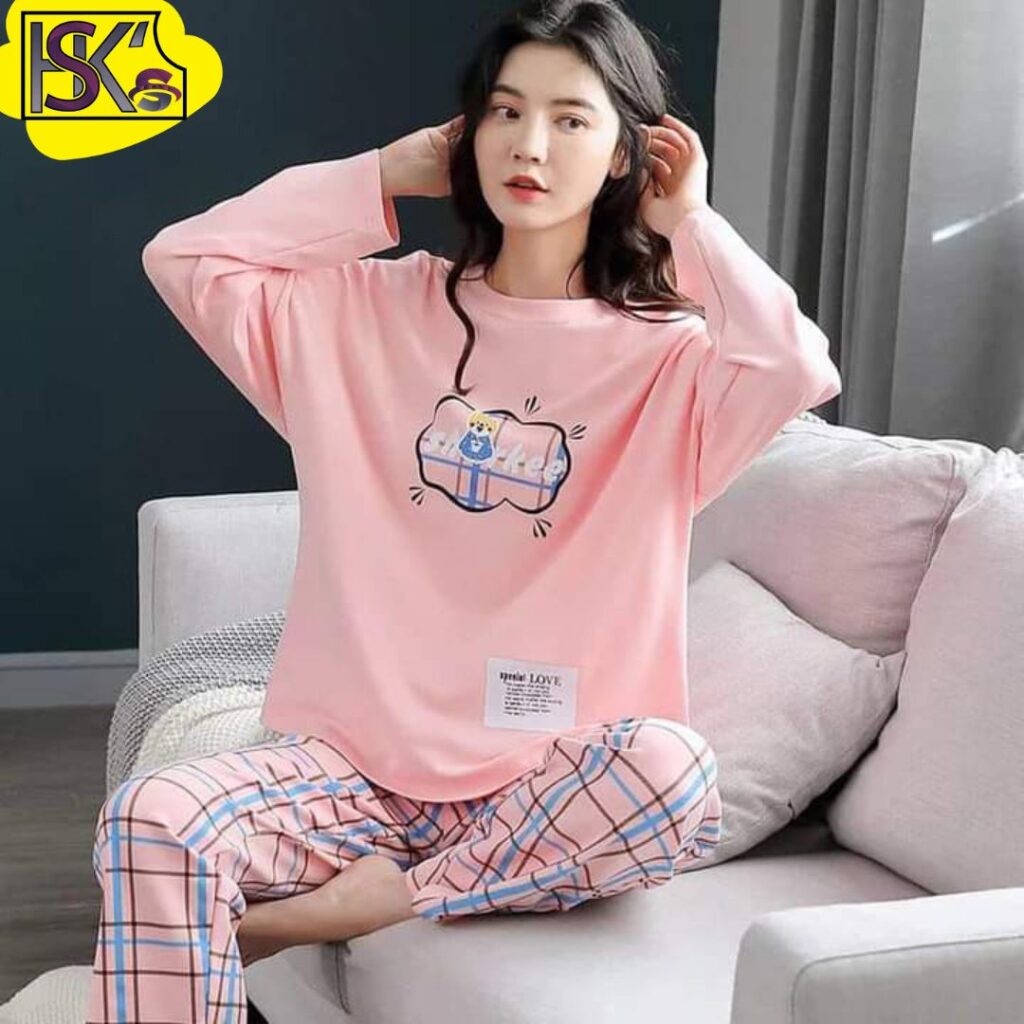 Pink Night Wear Dress for Girls