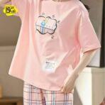 Pink Night Wear Dress for Girls - Girls Sleepwear - Image 3