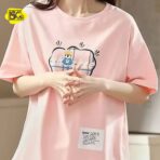 Pink Night Wear Dress for Girls - Girls Sleepwear - Image 6